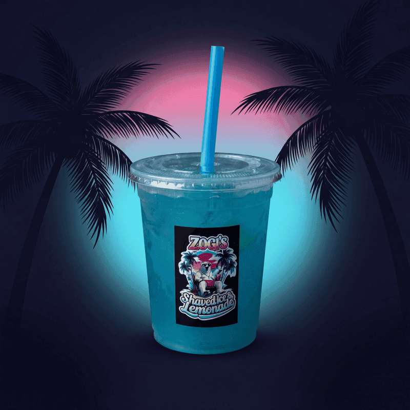 Blue Raspberry Lemonade from Zogi's Shaved Ice & Lemonade — Our signature blue raspberry blended with fresh-squeezed lemonade