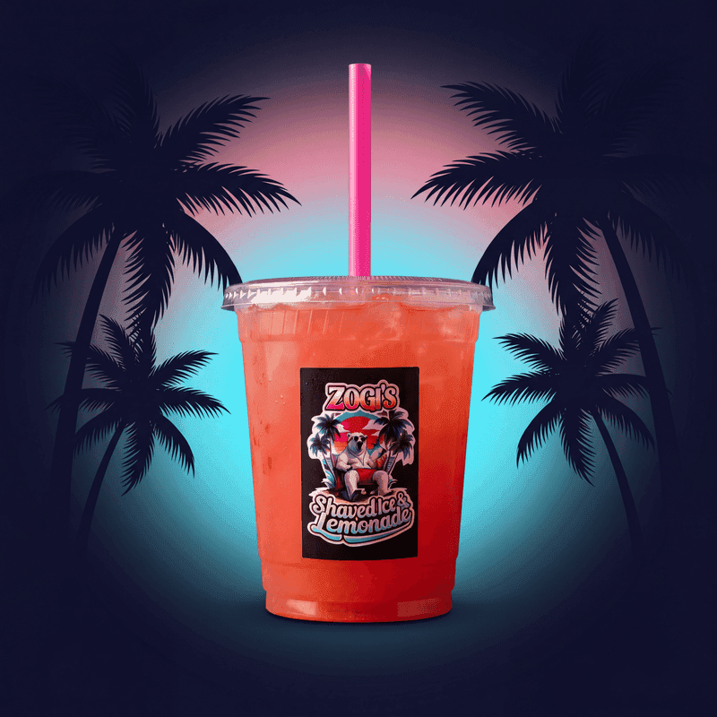 Strawberry Lemonade from Zogi's Shaved Ice & Lemonade — Sweet strawberries muddled into our classic lemonade base