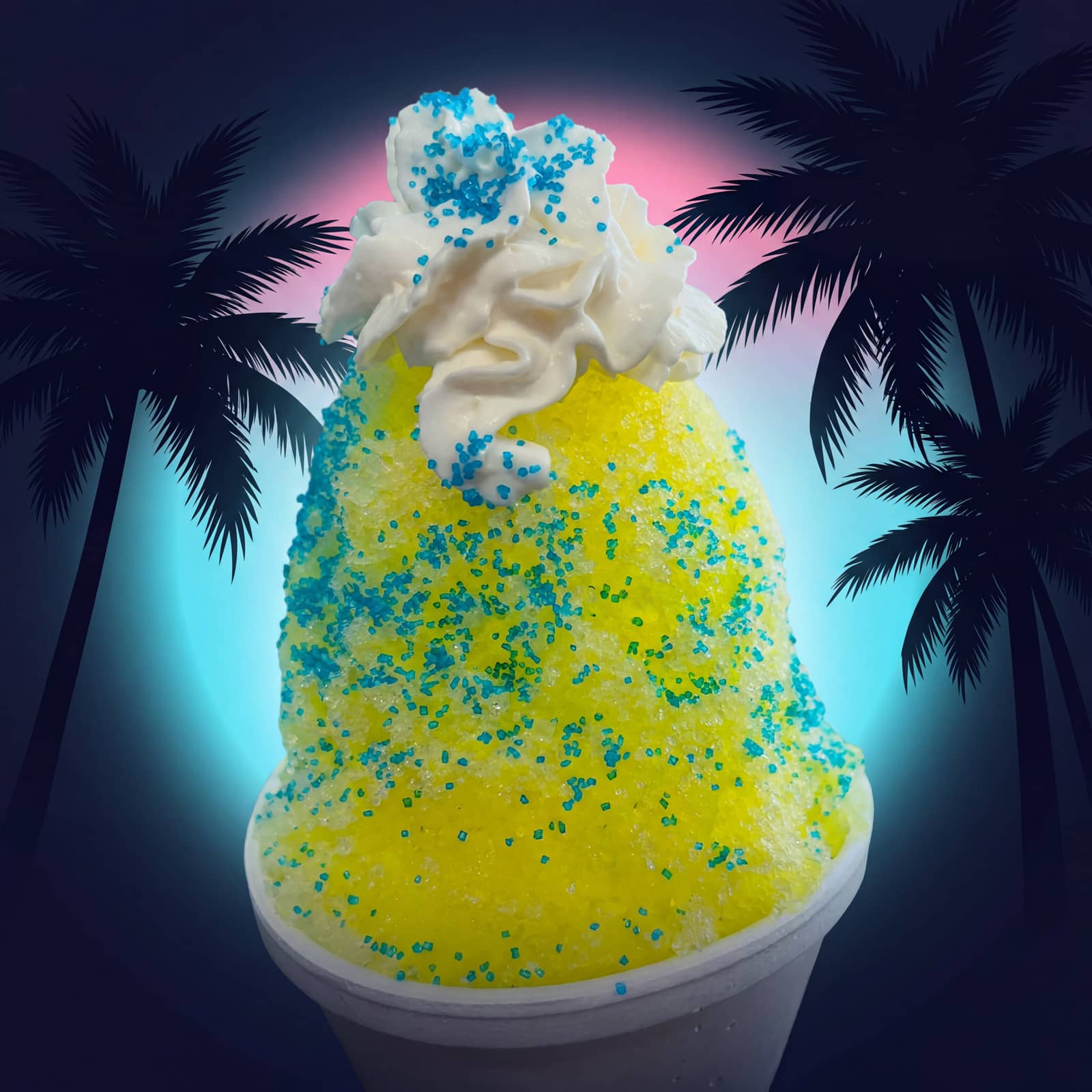 Whipped Cream & Sprinkles from Zogi's Shaved Ice & Lemonade — A swirl of fresh whipped cream topped with sparkling sprinkles